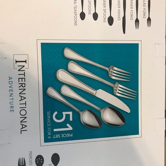 Superior Stainless USA International Silver Vibrant Flatware  INTERNATIONAL ADVANTURE SUPERIOR STAINLESS 51 FLAT